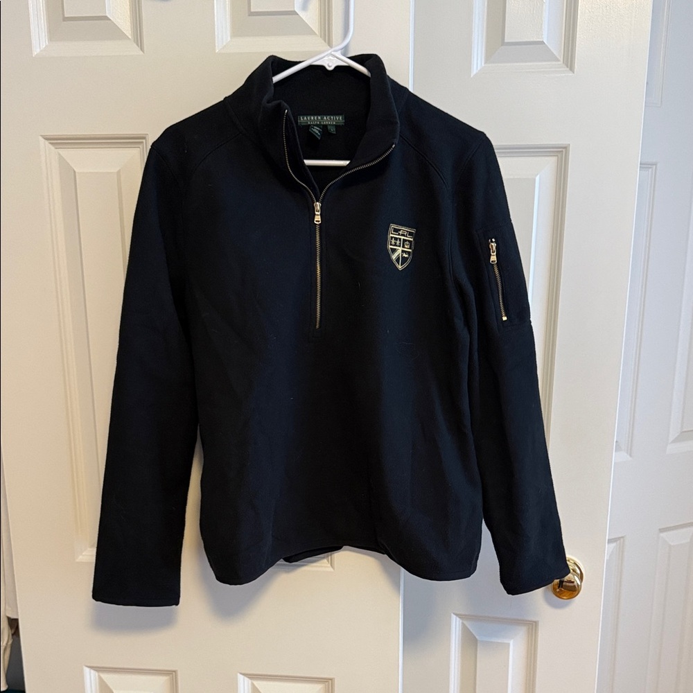 Lauren Ralph Lauren Black Quarter-Zip Top